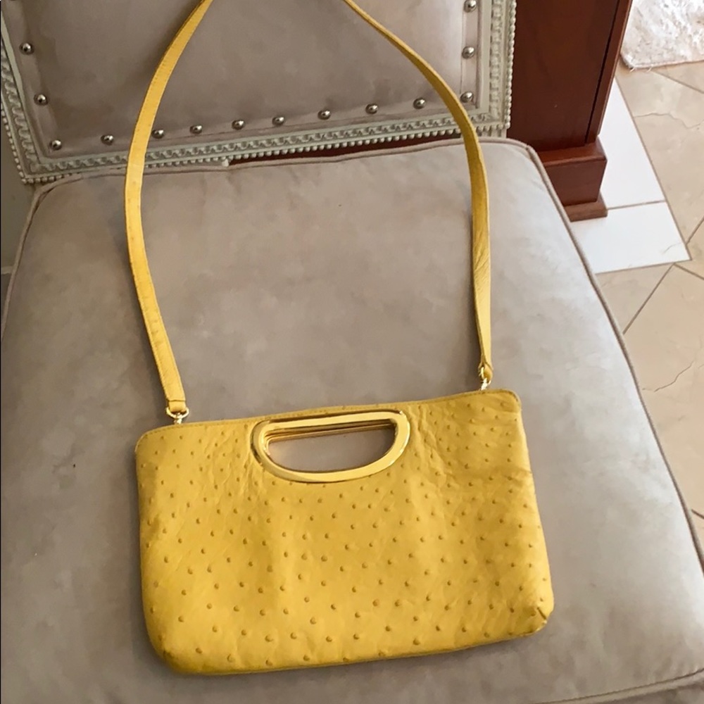 Genuine Ostrich Yellow purse